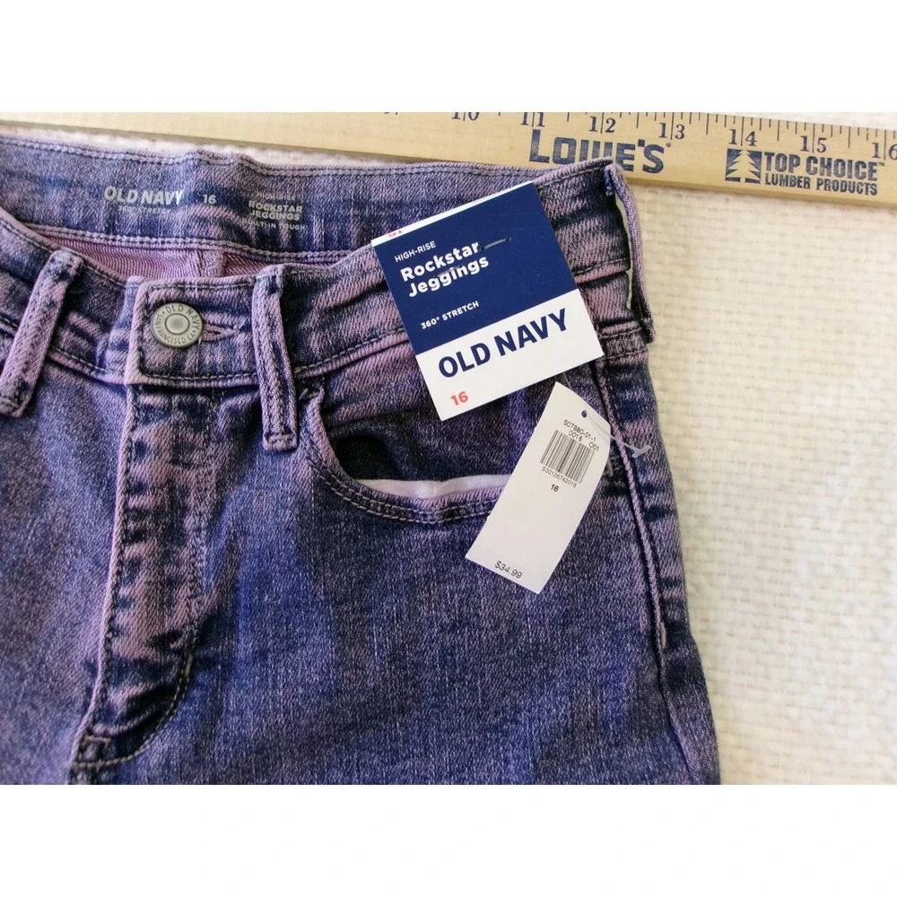 Old Navy‎ Kids Purple Rockstar Jeggings High Rise 360 Stretch Jeans Size 16 NWT